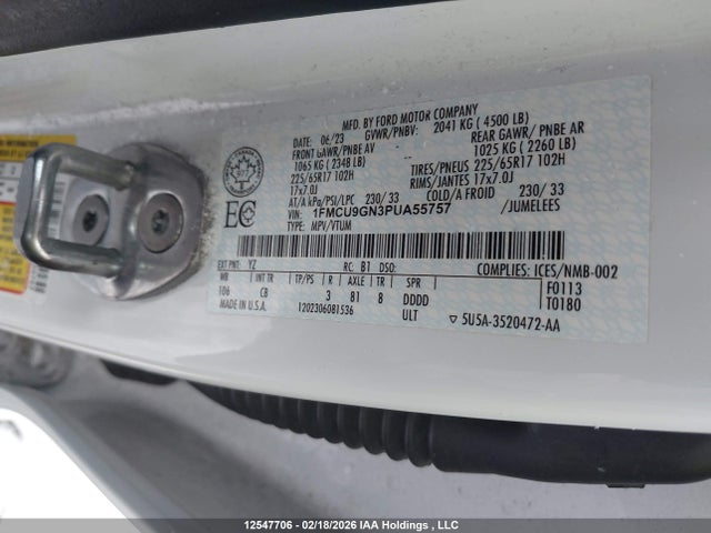 1FMCU9GN3PUA55757 Ford Escape Active