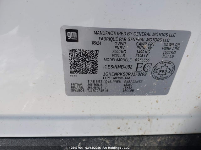 1GKENPKS0RJ178209 GMC Acadia