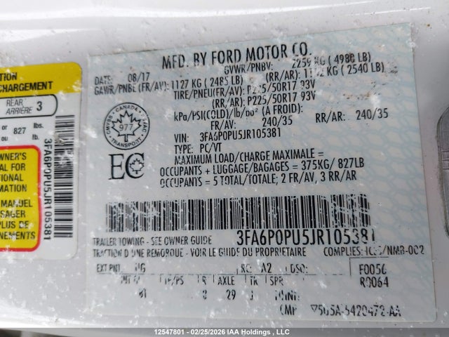 Ford Fusion Energi Se Luxury 2018 3FA6P0PU5JR105381 Image 9