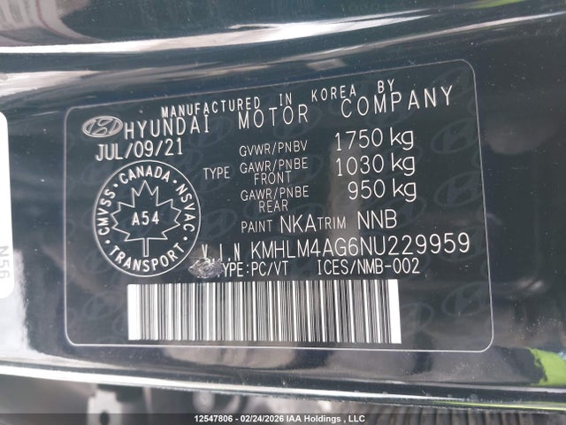 Aukcja sprzedaży 2022 Hyundai Elantra, vin: KMHLM4AG6NU229959, numer aukcji: 12547806