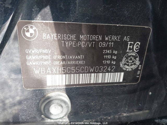 Aukcja sprzedaży 2012 Bmw 528 Xi, vin: WBAXH5C55CDW03242, numer aukcji: 12547841