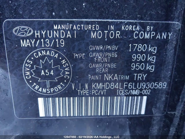 KMHD84LF6LU930589 Hyundai Elantra Sel/value/limited