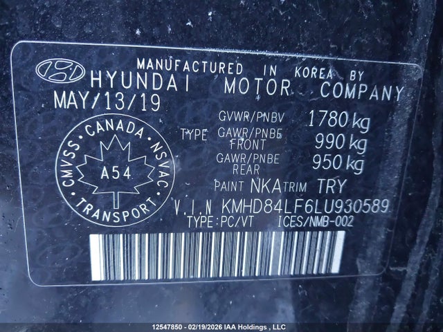 KMHD84LF6LU930589 Hyundai Elantra Sel/value/limited