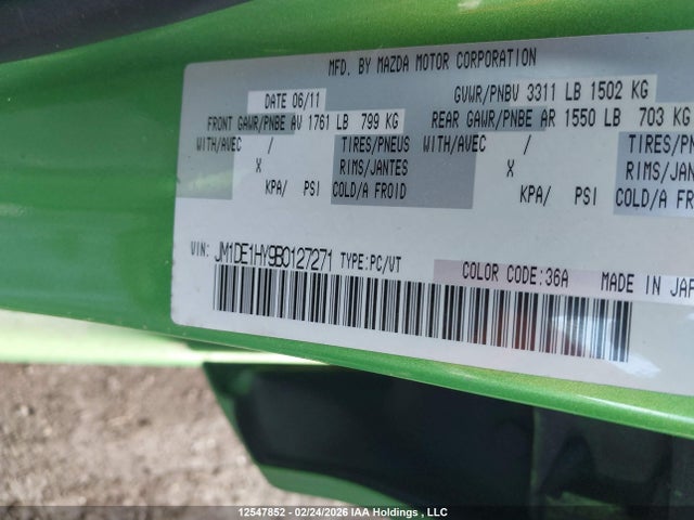 Aukcja sprzedaży 2011 Mazda Mazda2 Gs/gx, vin: JM1DE1HY9B0127271, numer aukcji: 12547852