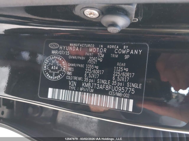 2015 Hyundai Tucson Gls მანქანა იყიდება აუქციონზე, vin: KM8JT3AF8FU095775, აუქციონის ნომერი: 12547879
