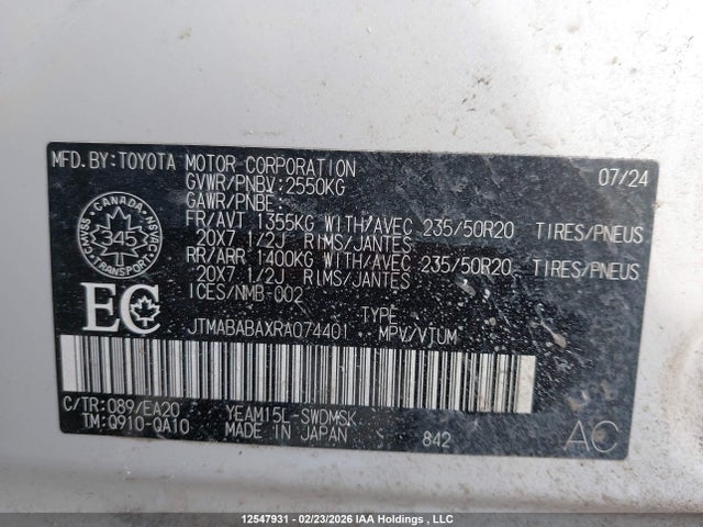 JTMABABAXRA074401 Subaru Solterra