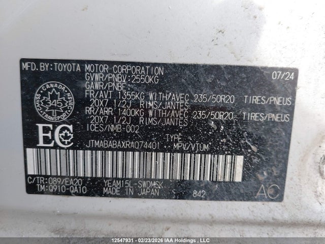 JTMABABAXRA074401 Subaru Solterra