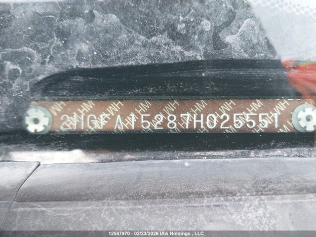Aukcja sprzedaży 2007 Honda Civic Dx, vin: 2HGFA15287H025551, numer aukcji: 12547970