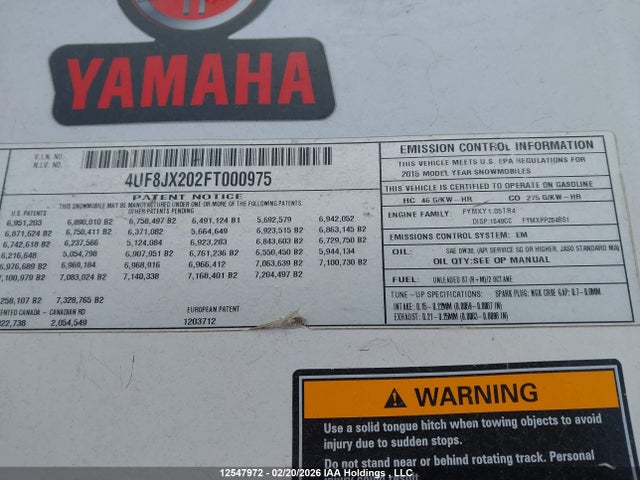 4UF8JX202FT000975 Yamaha Yamaha