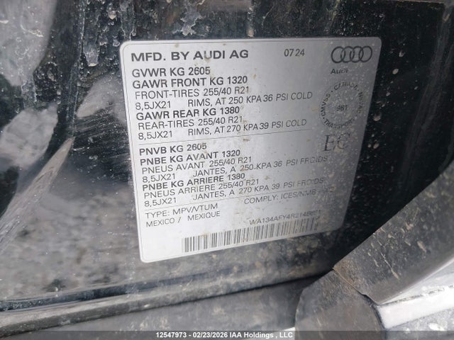 WA134AFY4R2146661 Audi Sq5 3.0t Technik