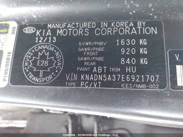 Продажа на аукционе авто 2014 Kia Rio Ex, vin: KNADN5A37E6921707, номер лота: 12548004