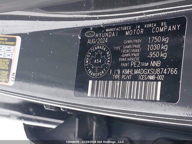 KMHLM4DGXSU874766 Hyundai Elantra Preferred With Tech Package
