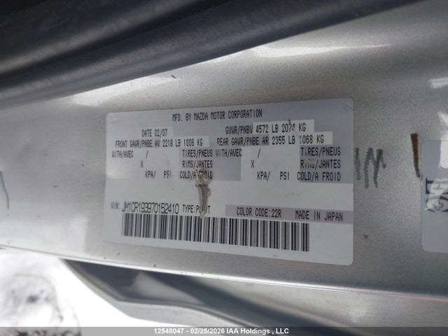 Продажа на аукционе авто 2007 Mazda Mazda5, vin: JM1CR193970152410, номер лота: 12548047