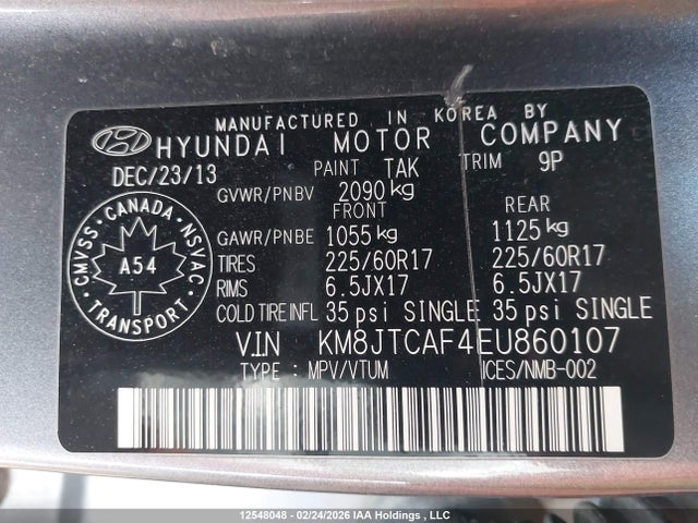 Hyundai Tucson 2014 KM8JTCAF4EU860107 Image 18