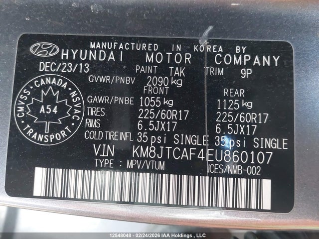 Hyundai Tucson 2014 KM8JTCAF4EU860107 Image 9