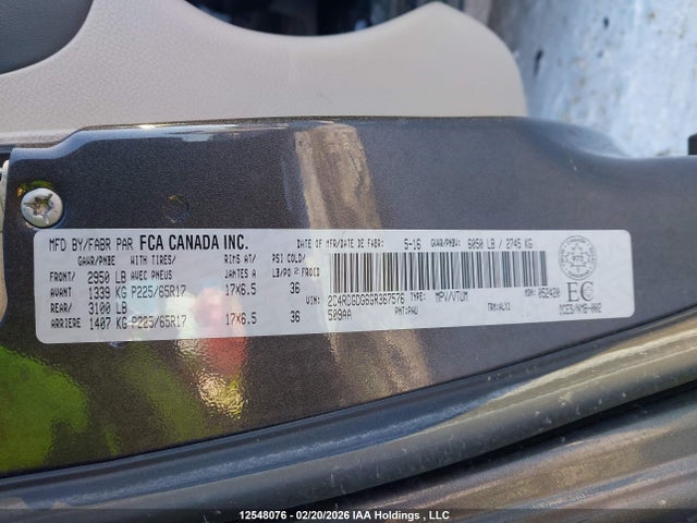 2C4RDGDG6GR367576 Dodge Grand Caravan Crew