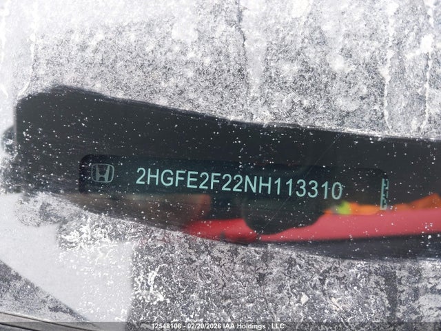 12548106 :رقم المزاد ، 2HGFE2F22NH113310 vin ، 2022 Honda Civic مزاد بيع