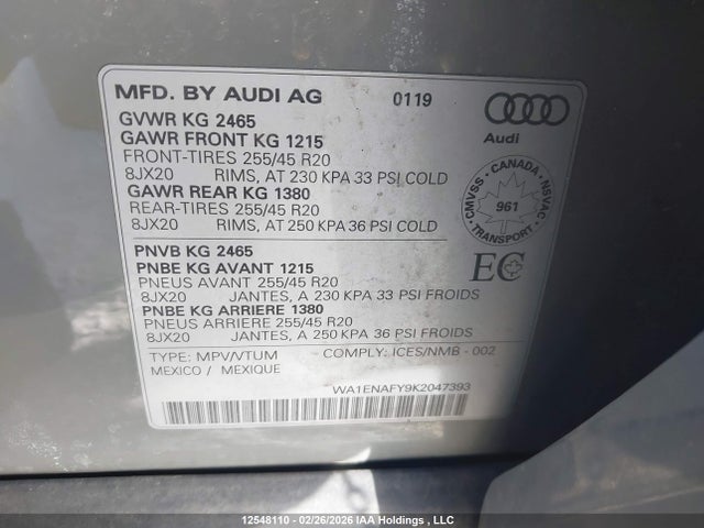 WA1ENAFY9K2047393 Audi Q5 Progressiv S-line