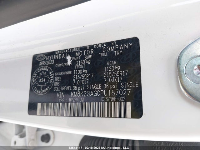 KM8K23AG0PU187027 Hyundai Kona Se