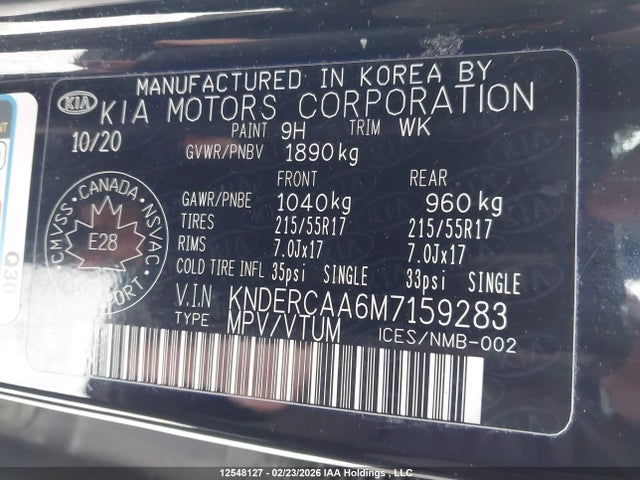 Aukcja sprzedaży 2021 Kia Seltos Ex/ex Premium, vin: KNDERCAA6M7159283, numer aukcji: 12548127