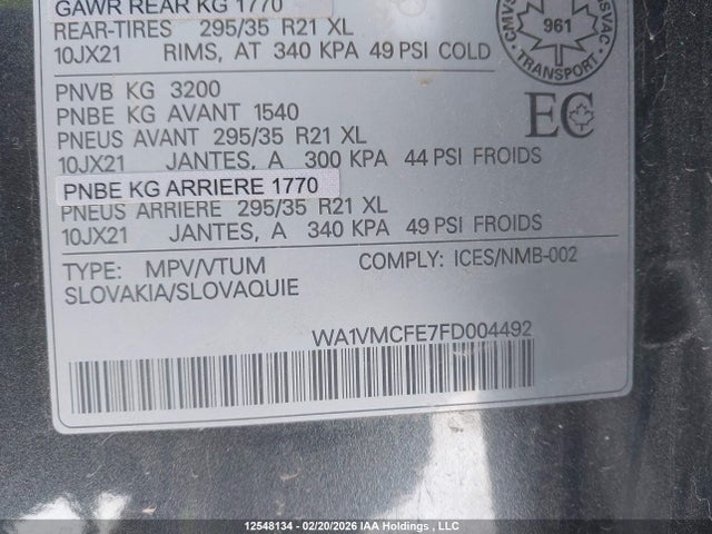 WA1VMCFE7FD004492 Audi Q7 3.0 Tdi Progressiv