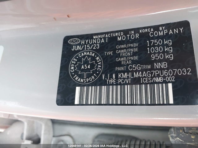 Продажа на аукционе авто 2023 Hyundai Elantra Essential Ivt With Hyundai Smartsense Package/preferred Ivt/preferred Ivt With Tech Package, vin: KMHLM4AG7PU607032, номер лота: 12548141