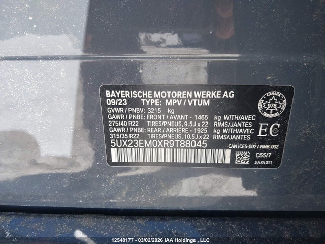 5UX23EM0XR9T88045 BMW X7 Xdrive40i