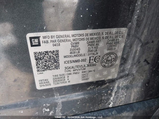 3GKALTEV1JL369380 GMC Terrain