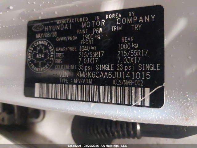 Aukcja sprzedaży 2018 Hyundai Kona Sel/tech, vin: KM8K6CAA6JU141015, numer aukcji: 12548200