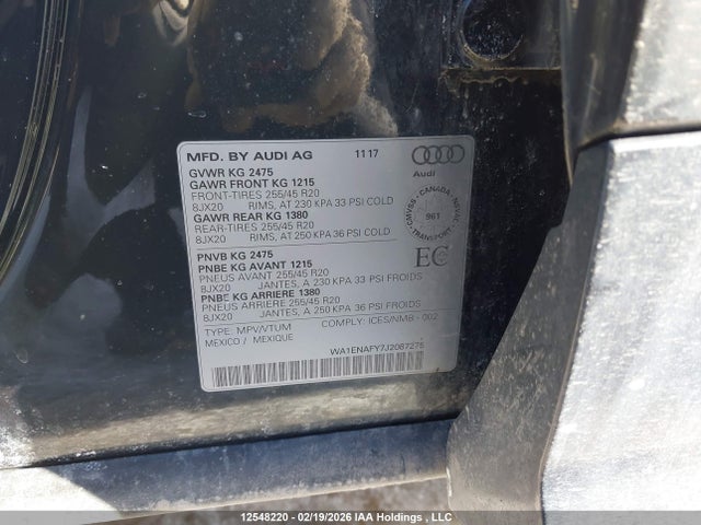 WA1ENAFY7J2087275 Audi Q5 Progressiv S-line