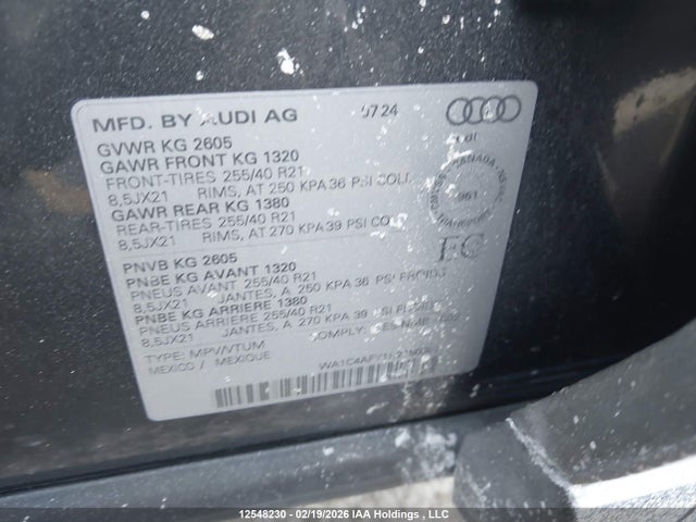 WA1C4AFY1R2150697 Audi Sq5 3.0t Technik