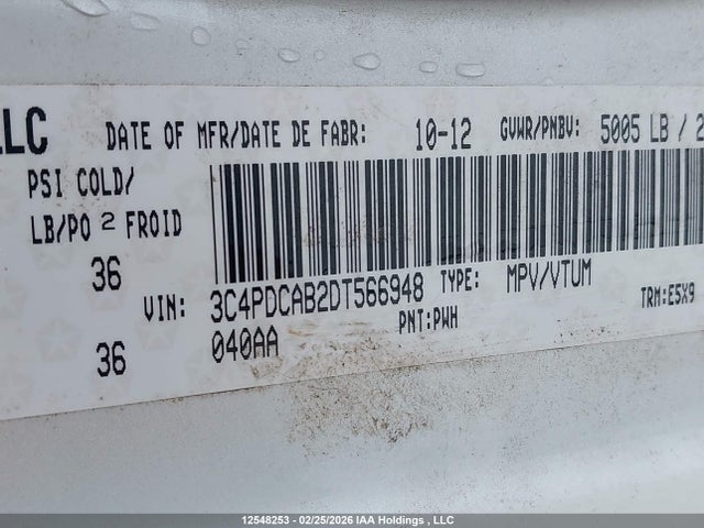 Продаж на аукціоні авто 2013 Dodge Journey, vin: 3C4PDCAB2DT566948, номер лоту: 12548253