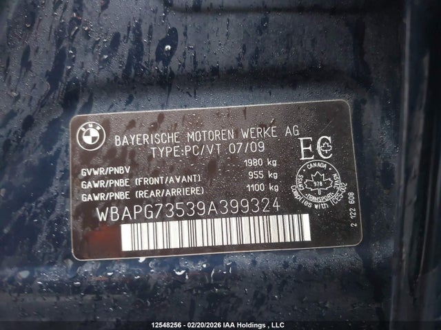 12548256 :رقم المزاد ، WBAPG73539A399324 vin ، 2009 Bmw 323i مزاد بيع