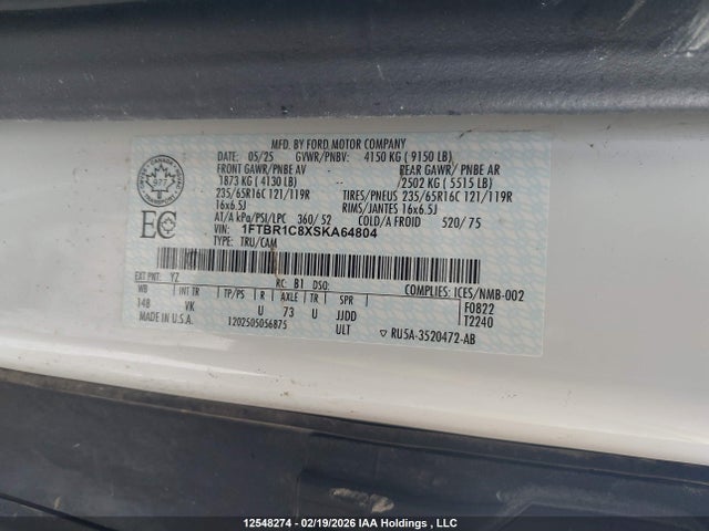 Ford Transit T-250 2025 1FTBR1C8XSKA64804 Image 9