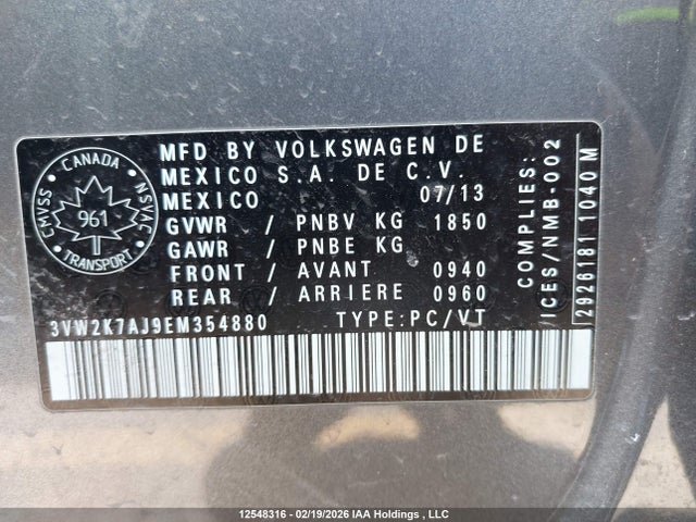 3VW2K7AJ9EM354880 Volkswagen Jetta