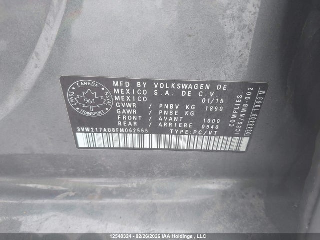 3VW217AU8FM062555 Volkswagen Golf 1.8 Tsi Comfortline/1.8 Tsi Highline/1.8 Tsi Trendline