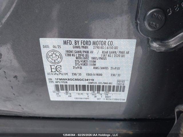 Ford Explorer St 2025 1FMWK8GC8SGC34119 Image 9
