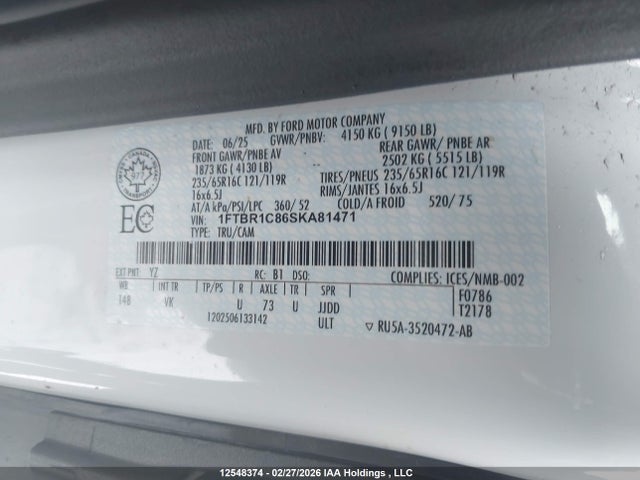 1FTBR1C86SKA81471 Ford Transit T-250
