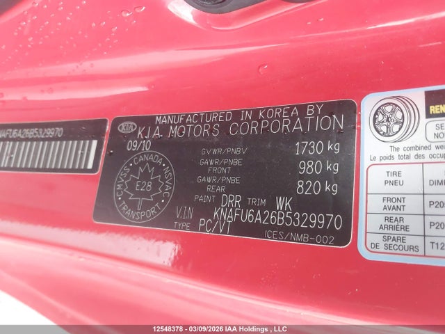 Aukcja sprzedaży 2011 Kia Forte Ex, vin: KNAFU6A26B5329970, numer aukcji: 12548378
