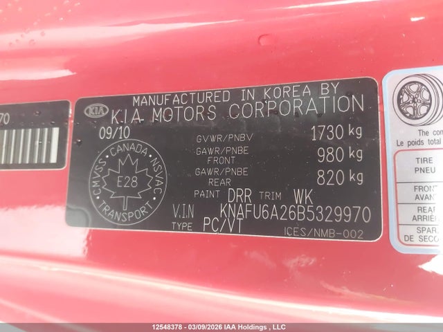 Aukcja sprzedaży 2011 Kia Forte Ex, vin: KNAFU6A26B5329970, numer aukcji: 12548378