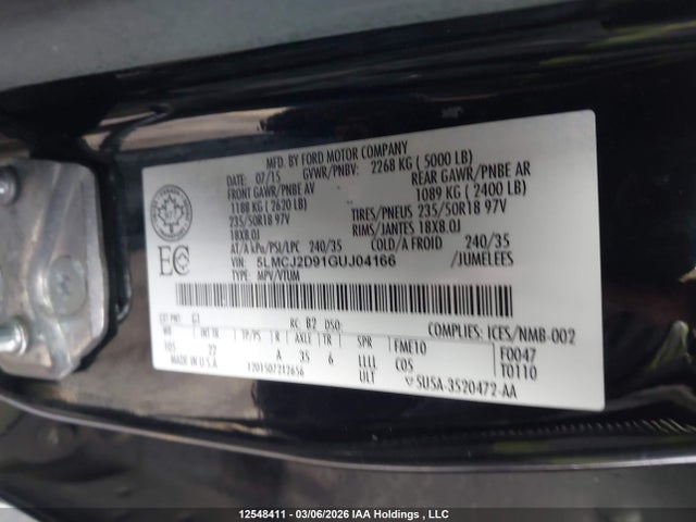 Lincoln MKC SELECT 2016 5LMCJ2D91GUJ04166 Image 9