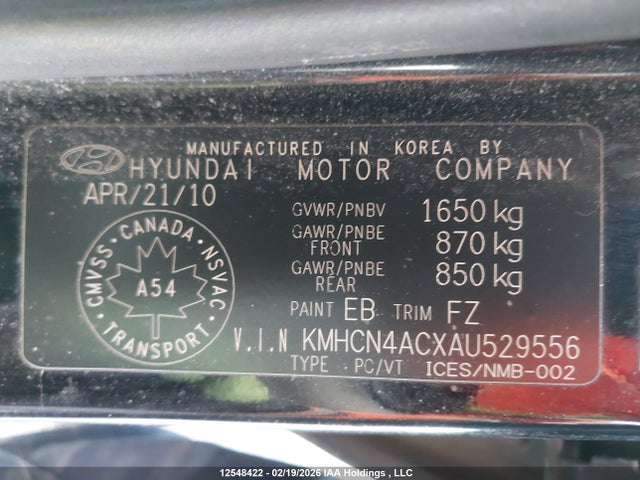 Продаж на аукціоні авто 2010 Hyundai Accent, vin: KMHCN4ACXAU529556, номер лоту: 12548422