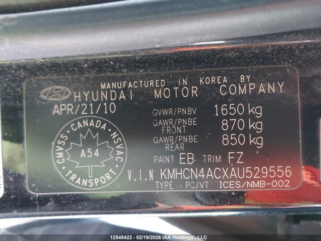 Продаж на аукціоні авто 2010 Hyundai Accent, vin: KMHCN4ACXAU529556, номер лоту: 12548422