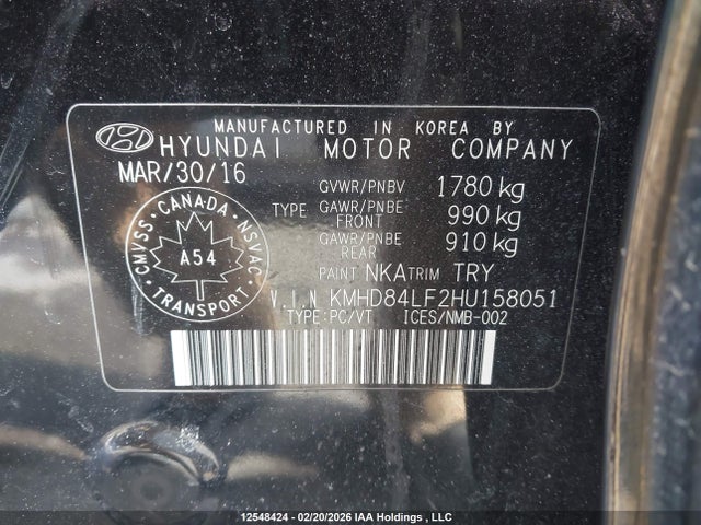 KMHD84LF2HU158051 Hyundai Elantra