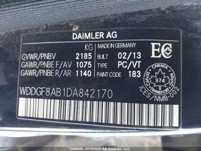 2013 Mercedes-benz C 300 4matic მანქანა იყიდება აუქციონზე, vin: WDDGF8AB1DA842170, აუქციონის ნომერი: 12548429