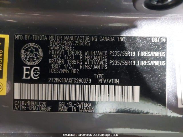 Aukcja sprzedaży 2015 Lexus Rx 350 Sportdesign, vin: 2T2BK1BAXFC280079, numer aukcji: 12548443