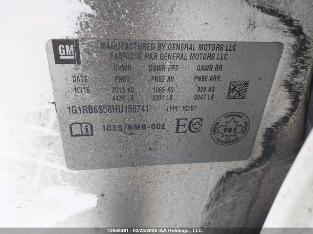 1G1RB6S58HU150741 Chevrolet Volt Premier