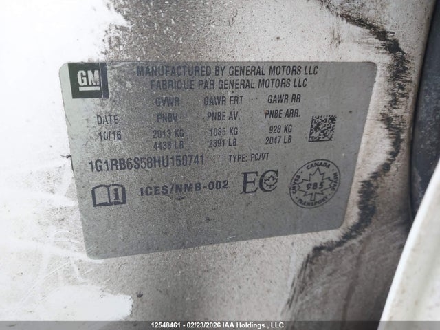 1G1RB6S58HU150741 Chevrolet Volt Premier