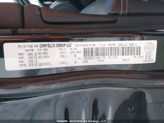 Jeep Grand Cherokee Limited 2015 1C4RJFBG5FC710407 Image 9