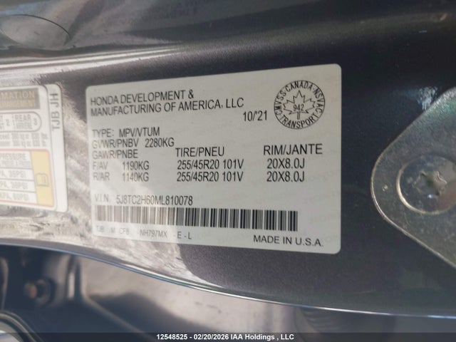5J8TC2H60ML810078 Acura Rdx A-spec